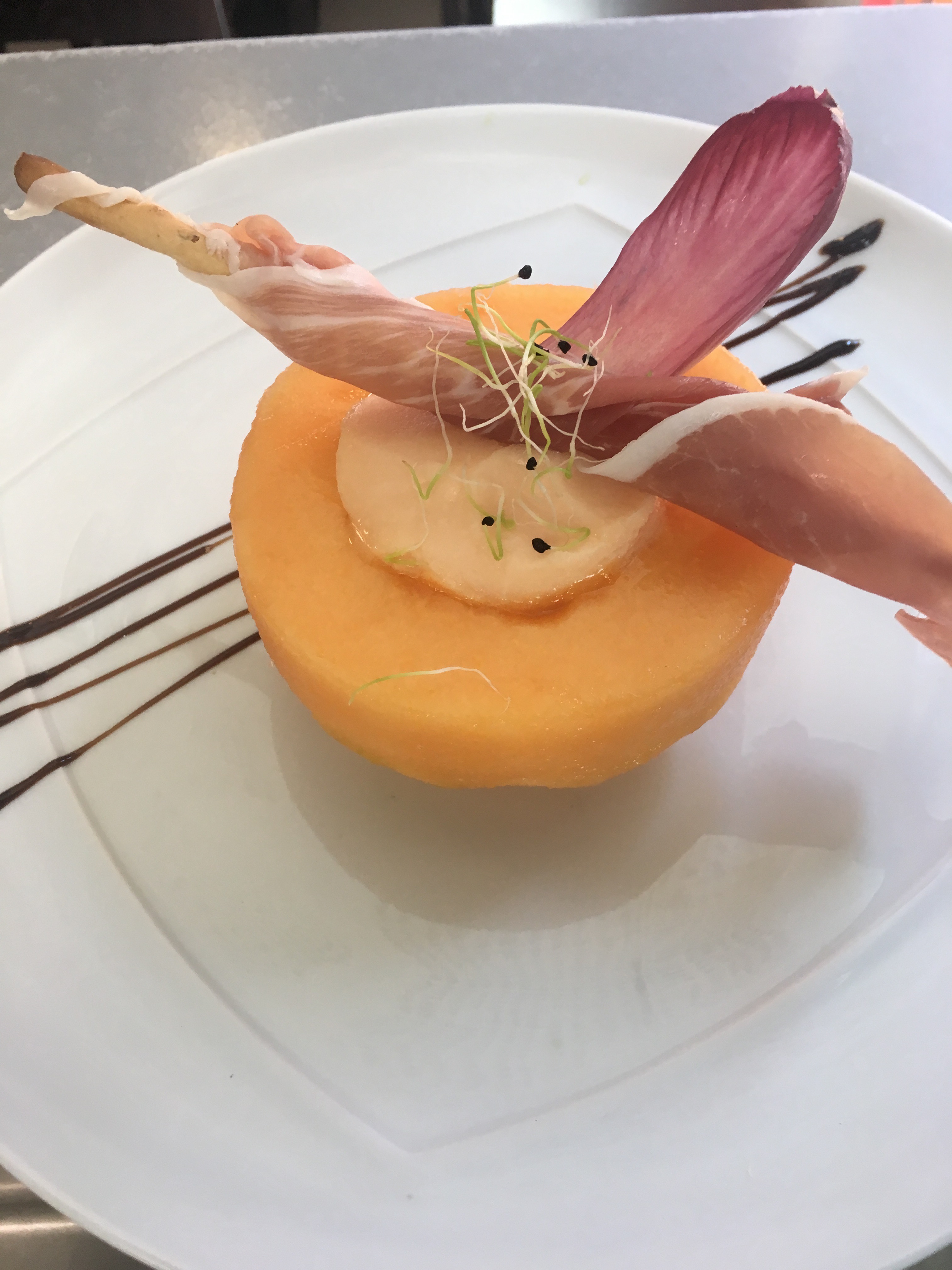 Melon Givré, Gressin au Jambon de Parme